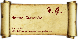 Hercz Gusztáv névjegykártya